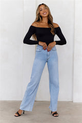 Base Flawless Off Shoulder Long Sleeve Top Black