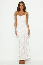 Soft Sweet Lace Maxi Dress White