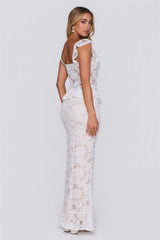 Written In Love Lace Maxi Skirt White