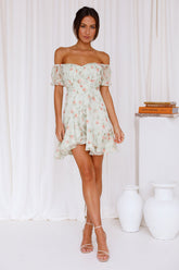 Flowing Fleur Dress Green