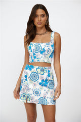 Finders Keepers Blondie Skirt Pastel Blue Floral