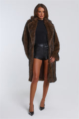 Days In Aspen Faux Fur Coat Brown