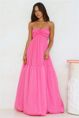 Unforgettable Style Strapless Maxi Dress Pink